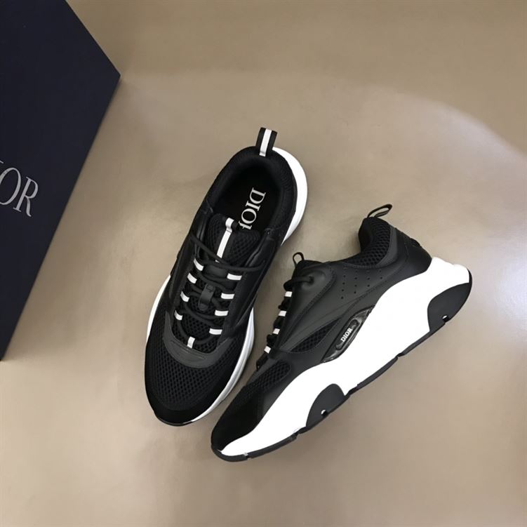 D10r B22 SNEAKERS BLACK TECHNICAL MESH AND CALFSKIN   DO004