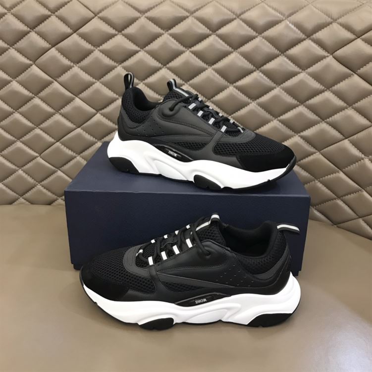 D10r B22 SNEAKERS BLACK TECHNICAL MESH AND CALFSKIN   DO004