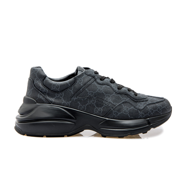 Gvc*1 BLACK RHYTHON MONOGRAM-PRINT CANVAS LOW-TOP SNEAKERS   GCC102