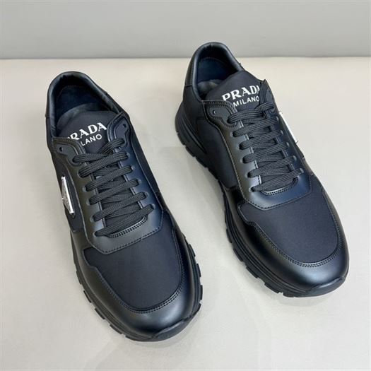 Pra*a PRAX 01 RE-NYLON AND BRUSHED LEATHER SNEAKERS PRS027