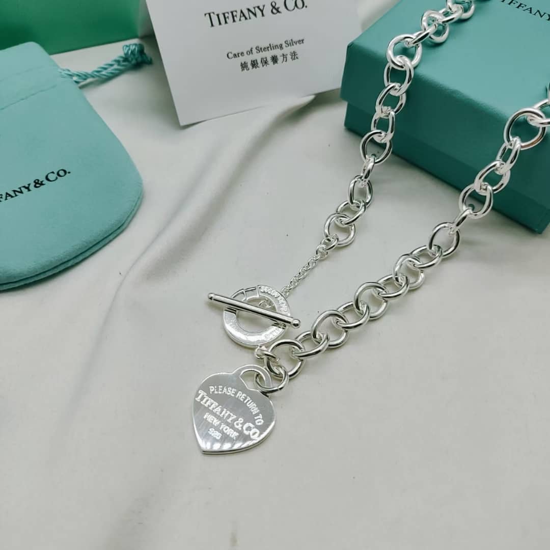 Fake T*f*ny Logo Necklace