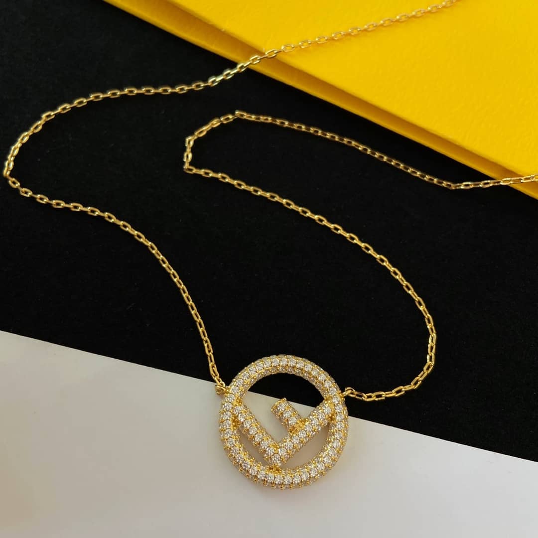 Fake F**di Logo Necklace