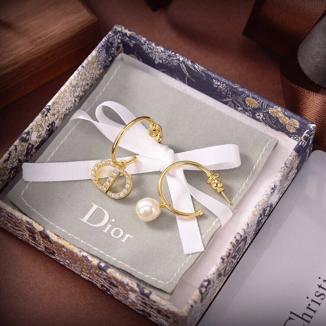 Fake Chr1st1an D10r Logo Earring