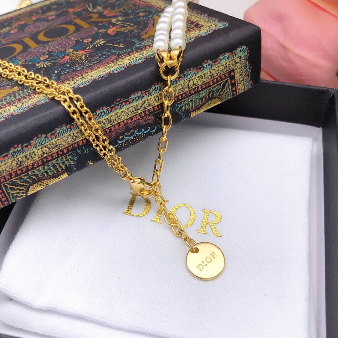 Knockoff Chr1st1an D10r Logo Necklace