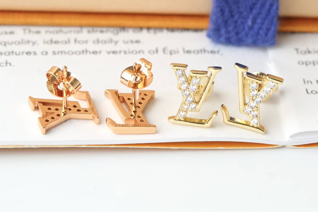 LV Hoop Earrings Dupe Logo