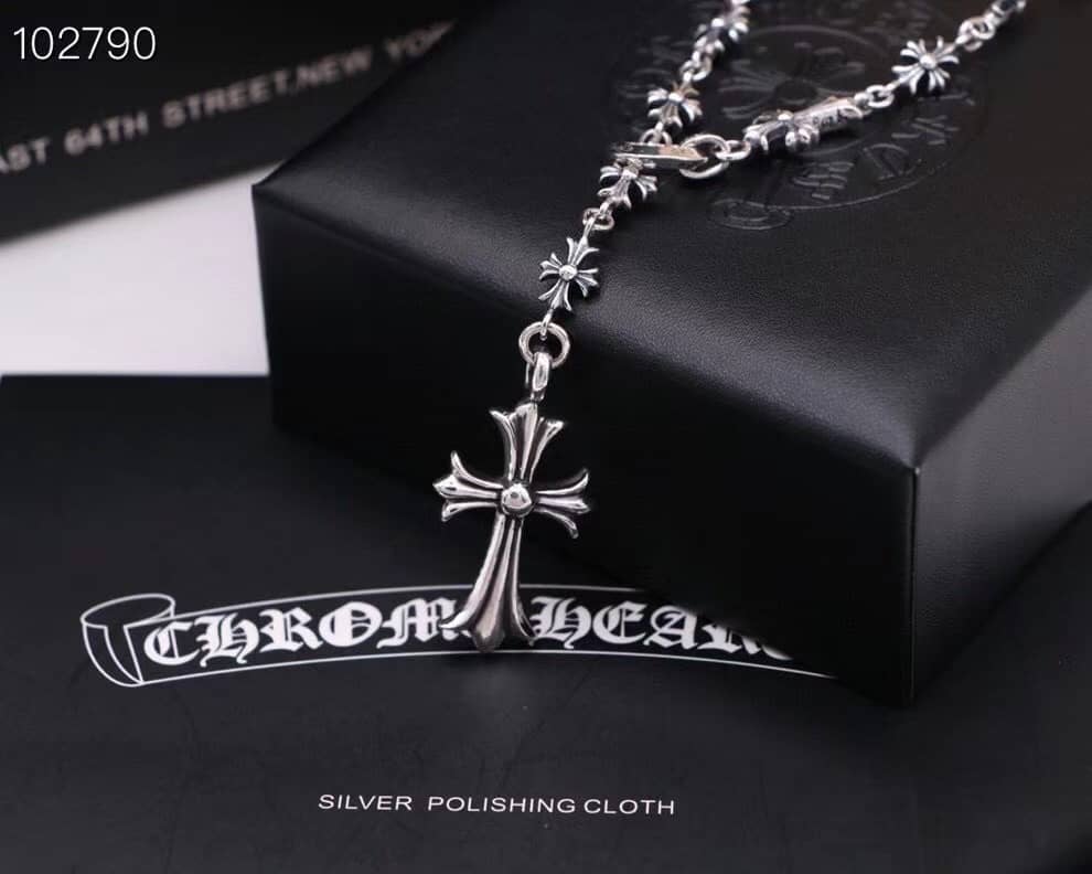 Fake Ch*0me He**ts Logo Necklace