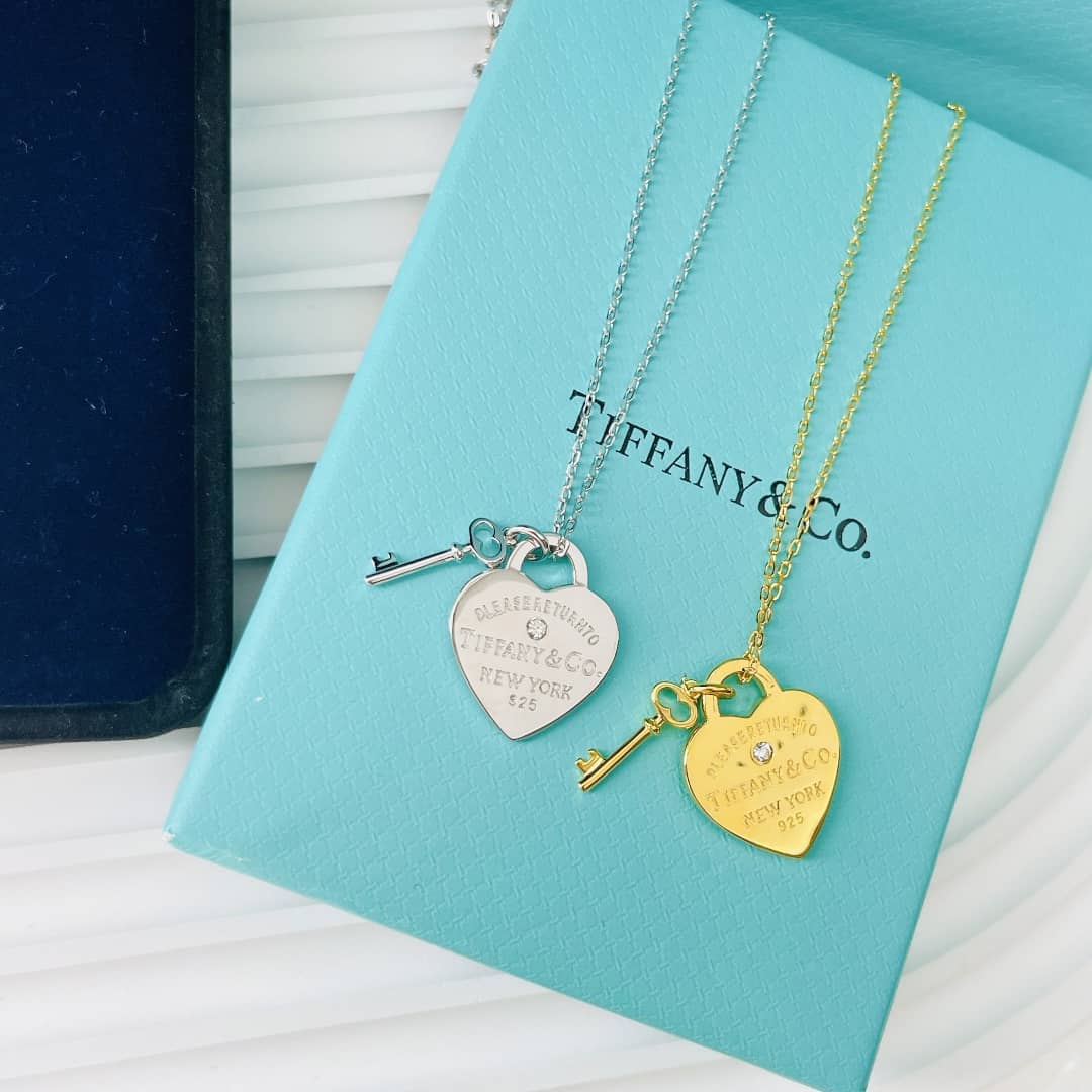 Fake T*f*ny Logo Necklace