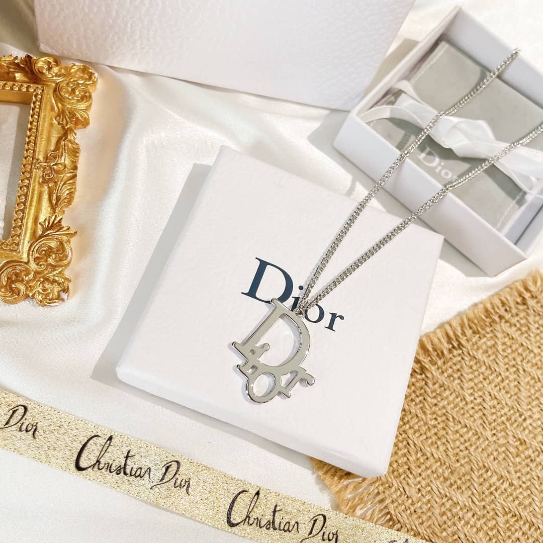 Fake Chr1st1an D10r Logo Necklace