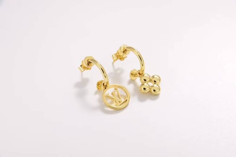 LV Hoop Earrings Dupe Logo