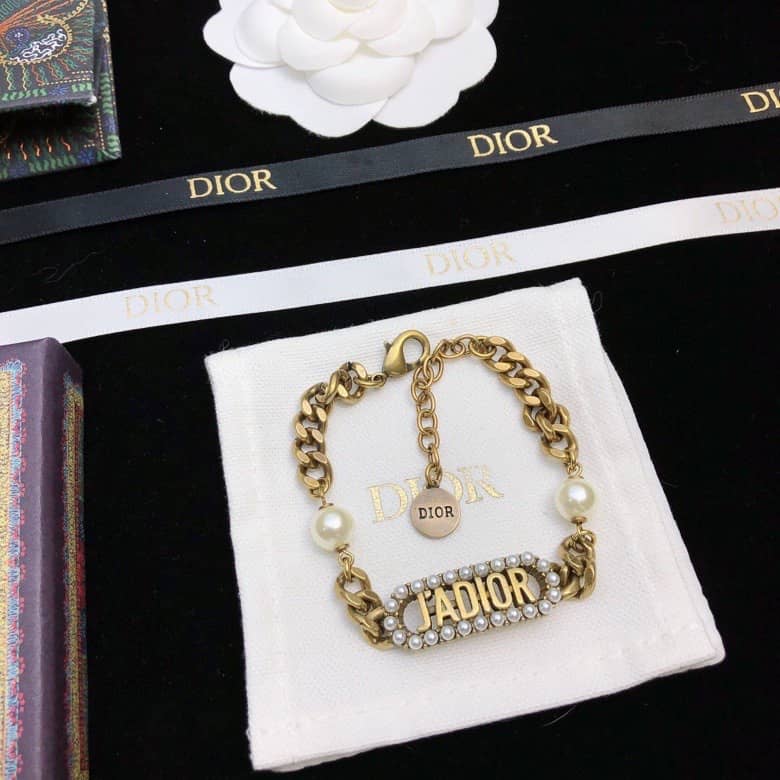 Fake Chr1st1an D10r Logo Bracelet