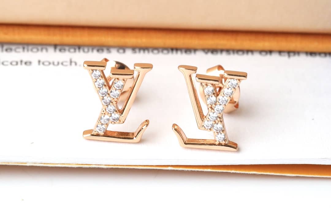 LV Hoop Earrings Dupe Logo