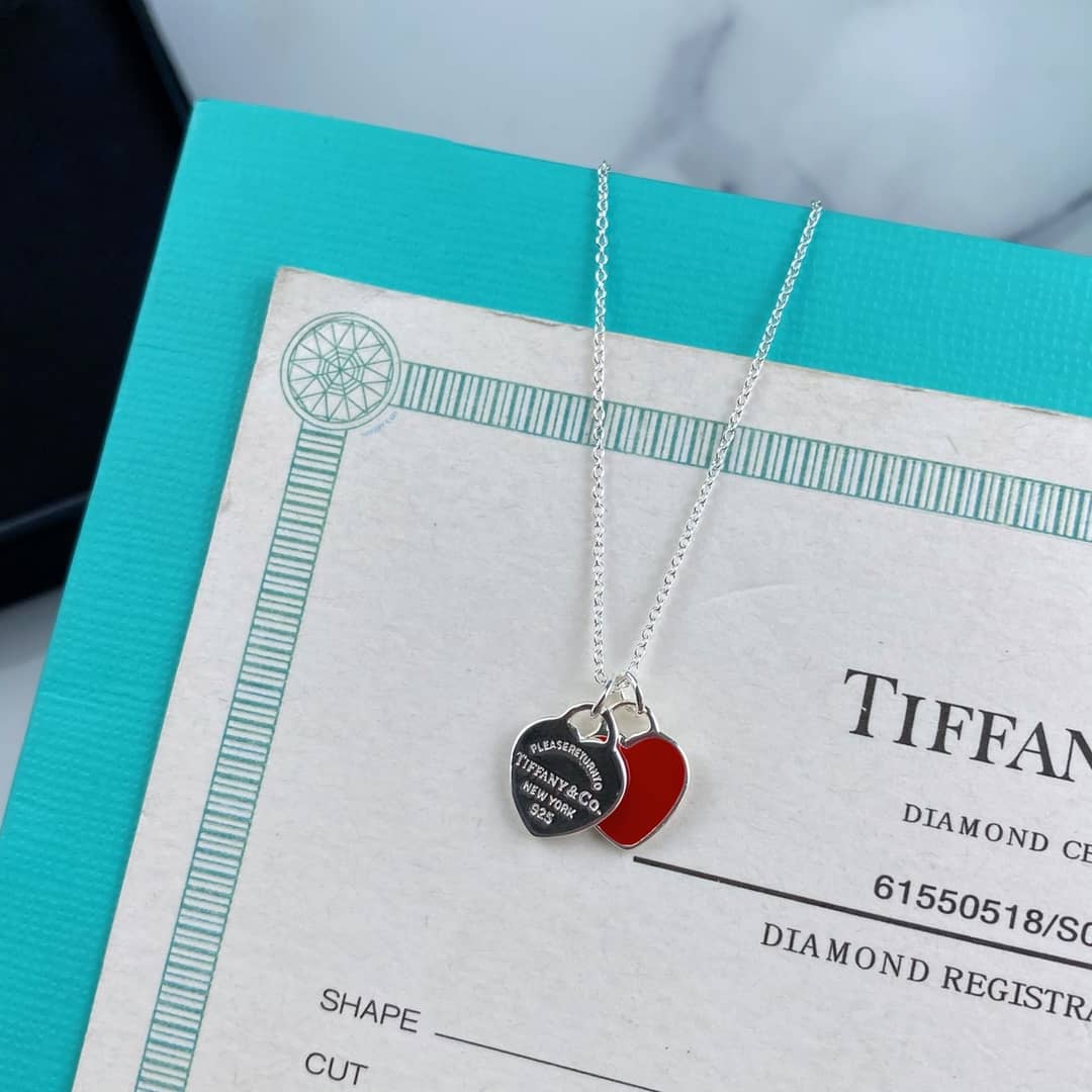 Fake T*f*ny Logo Necklace