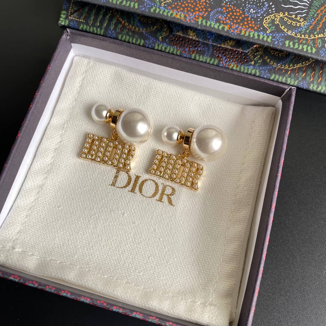 Fake Chr1st1an D10r Logo Earring