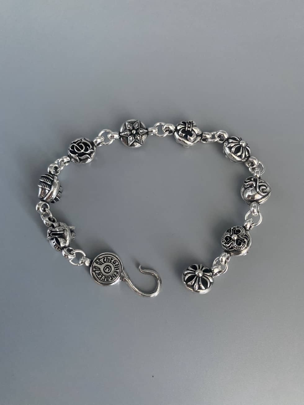 Fake Ch*0me He**ts Logo Bracelet