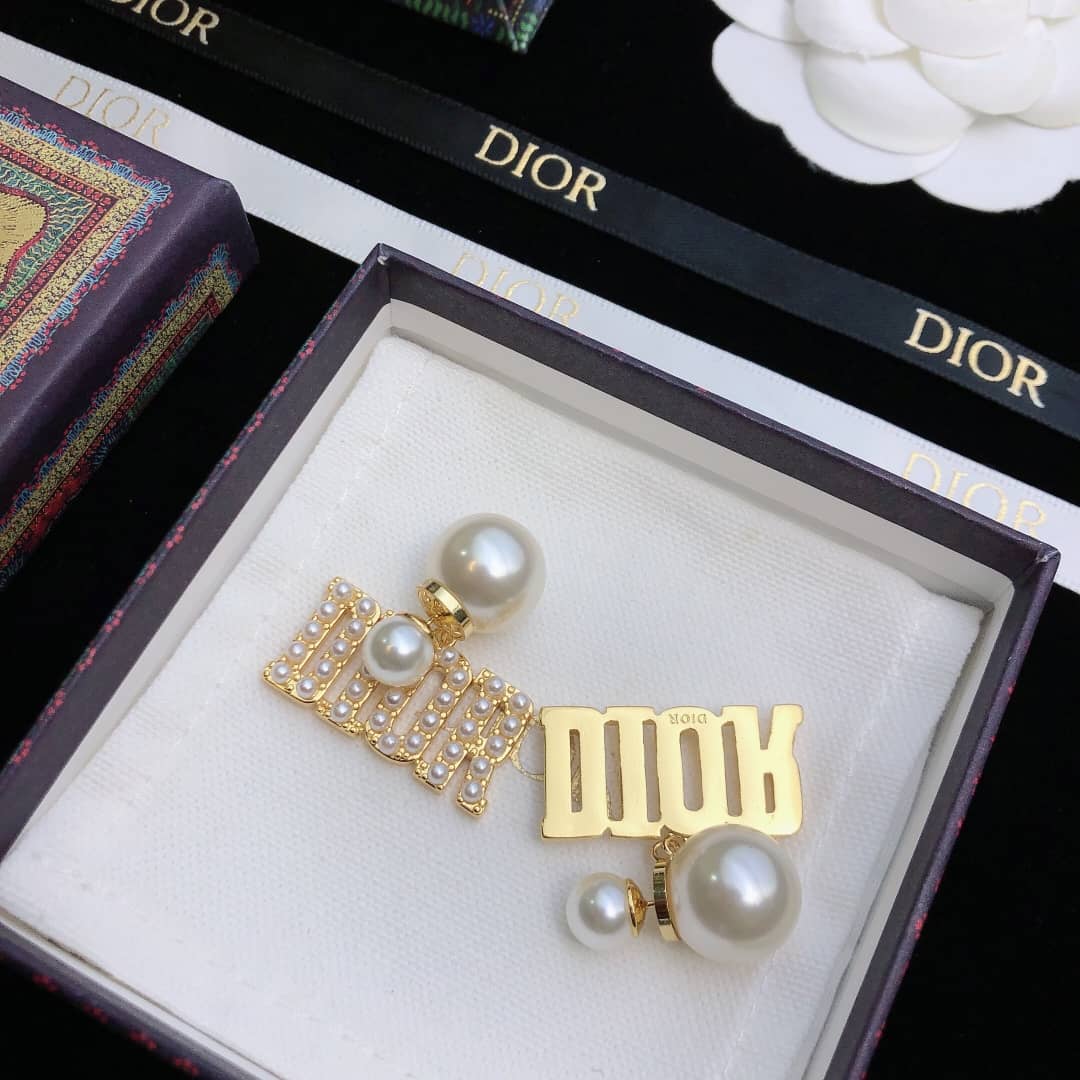 Knockoff Chr1st1an D10r Logo Earring
