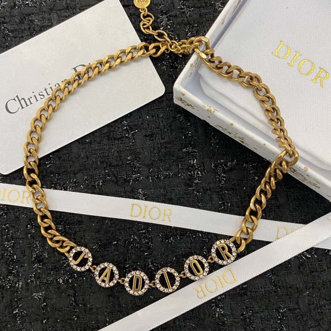 Knockoff Chr1st1an D10r Logo Necklace
