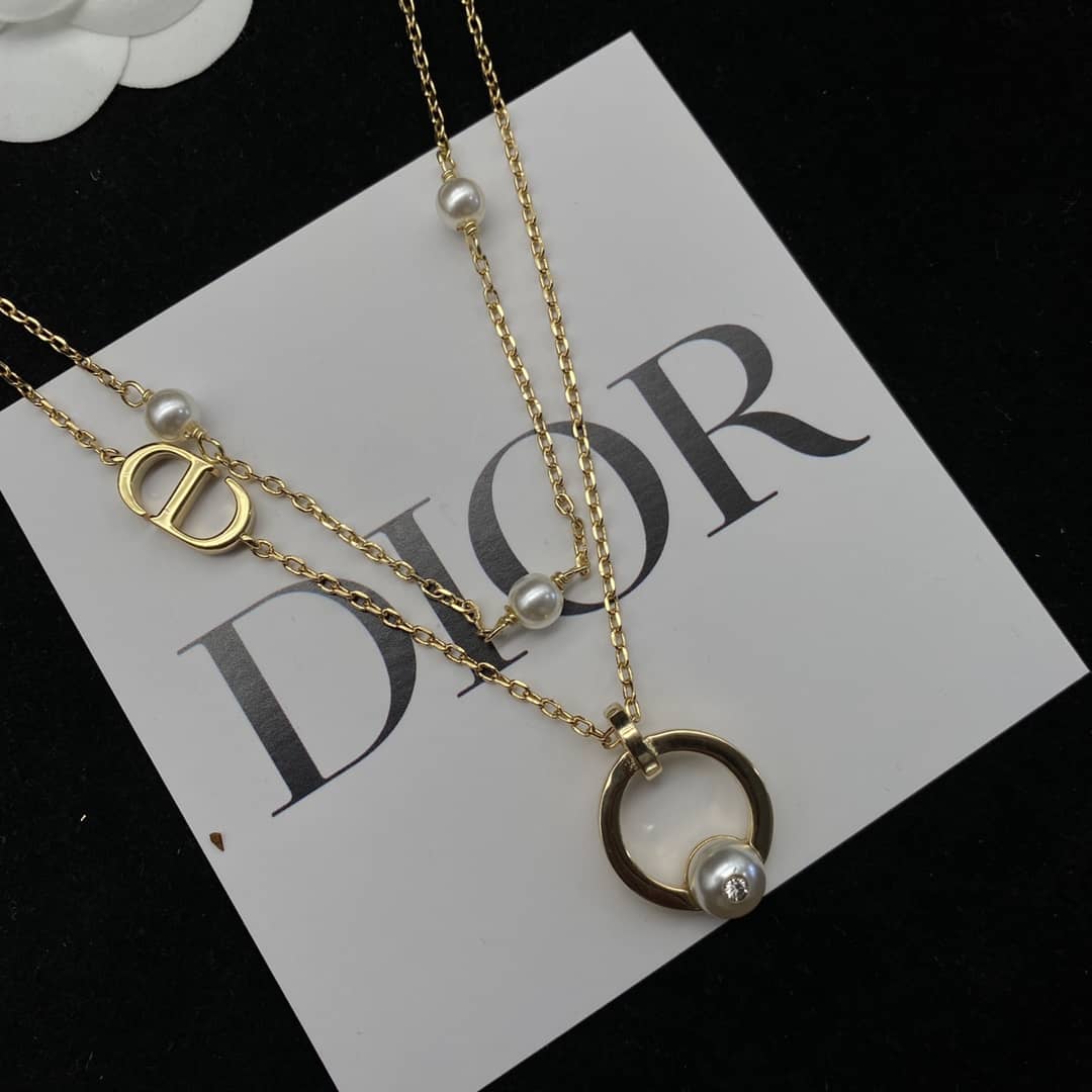 Knockoff Chr1st1an D10r Logo Necklace