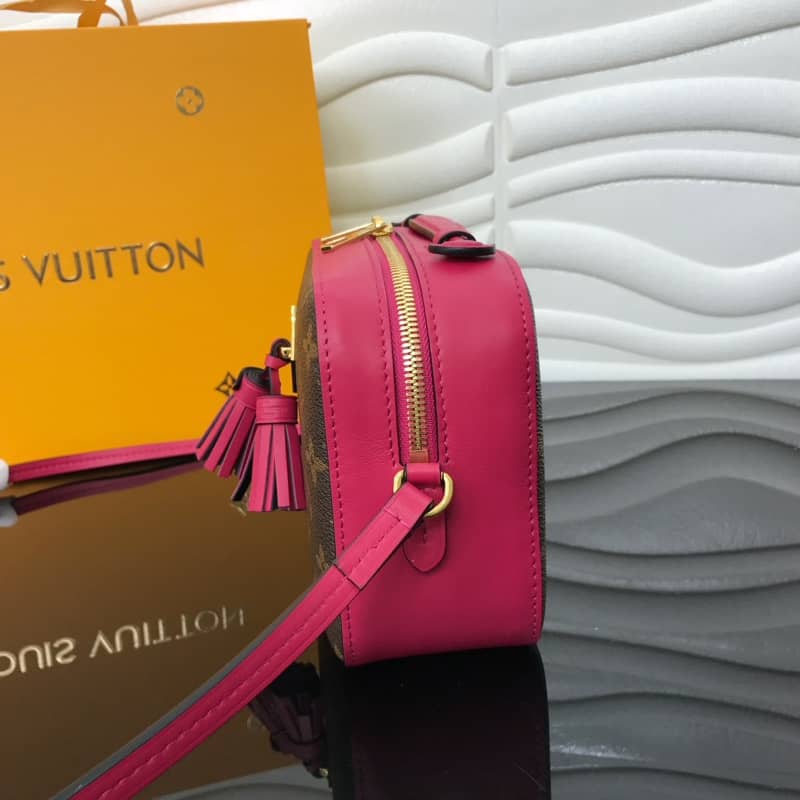 L0vis Vvtt0n Saintonge Monogram Canvas Replica Shoulder Bag Pink Red M43557