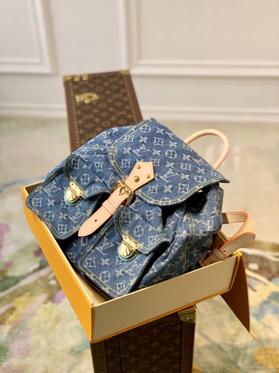 L0vis Vvtt0n Monogram Denim M44460 Replica Backpack