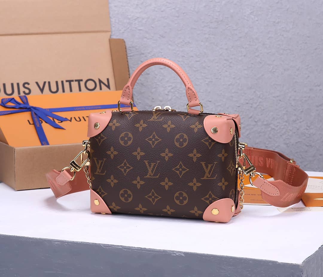L0vis Vvtt0n Petite Malle Souple Monogram Bag Replica Pink M45571