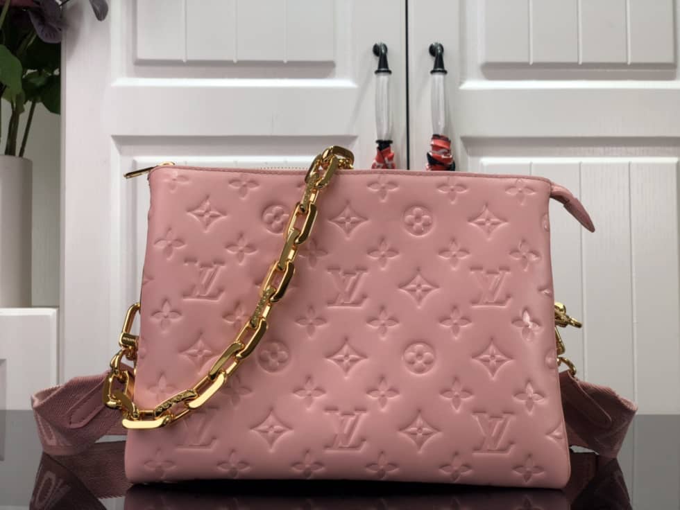 L0vis Vvtt0n Embossed Lambskin Coussin PM Pink M58628 Replica Shoulder Bag