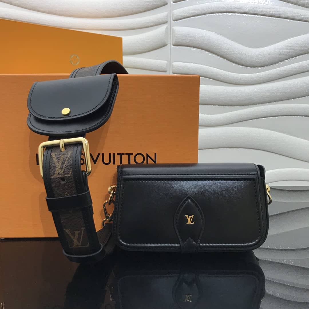 L0vis Vvtt0n Officier Pouch Monogram Canvas Strap Replica Bag Black M69841