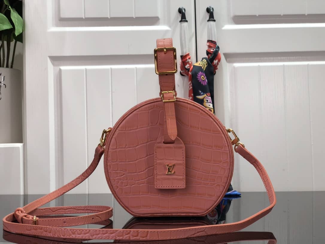 L0vis Vvtt0n Petite Boite Chapeau Crocodilien Brillant Replica Bag Pink N93597