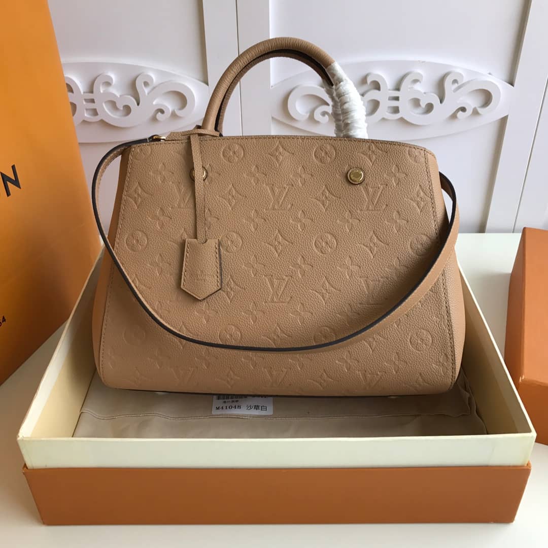 L0vis Vvtt0n Monogram Montaigne MM Shoulder Bag Replica Apricot M41048