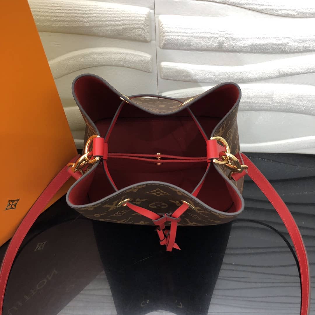 L0vis Vvtt0n Noe Monogram Canvas Replica Bucket Bag Red