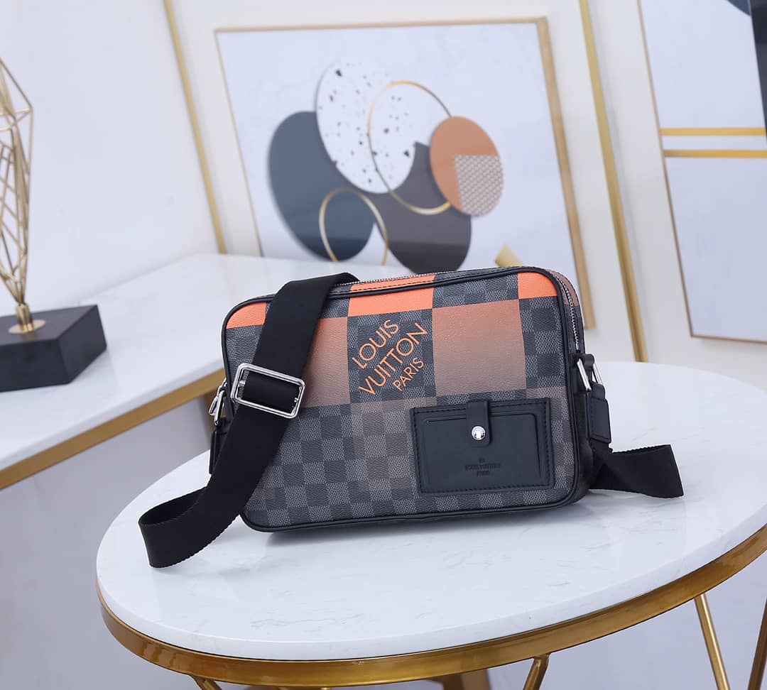 L0vis Vvtt0n Alpha Damier Graphite Giant Messenger Bag Replica Orange N40408