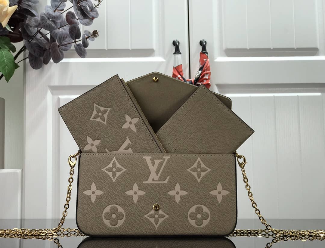 L0vis Vvtt0n Bicolor Monogram Empreinte Replica Pochette Felice Gray M69977