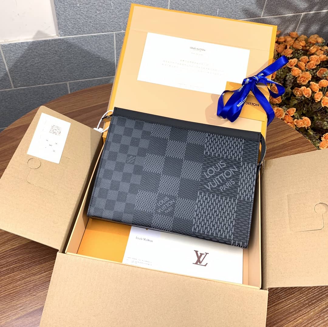 L0vis Vvtt0n Pochette Voyage Damier 3D Coated Canvas Replica Bag N60444