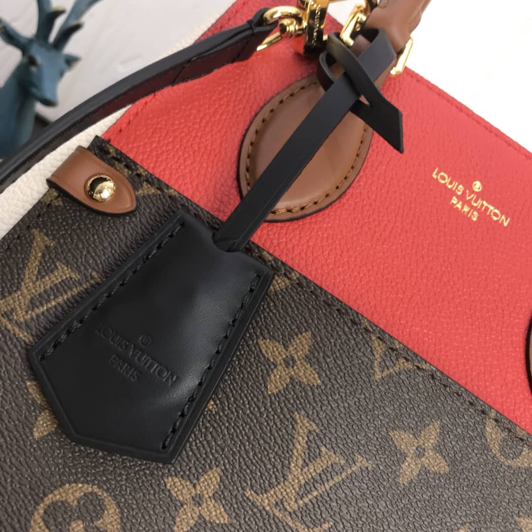 L0vis Vvtt0n Monogram Canvas Fold PM Tote Replica Red M45389