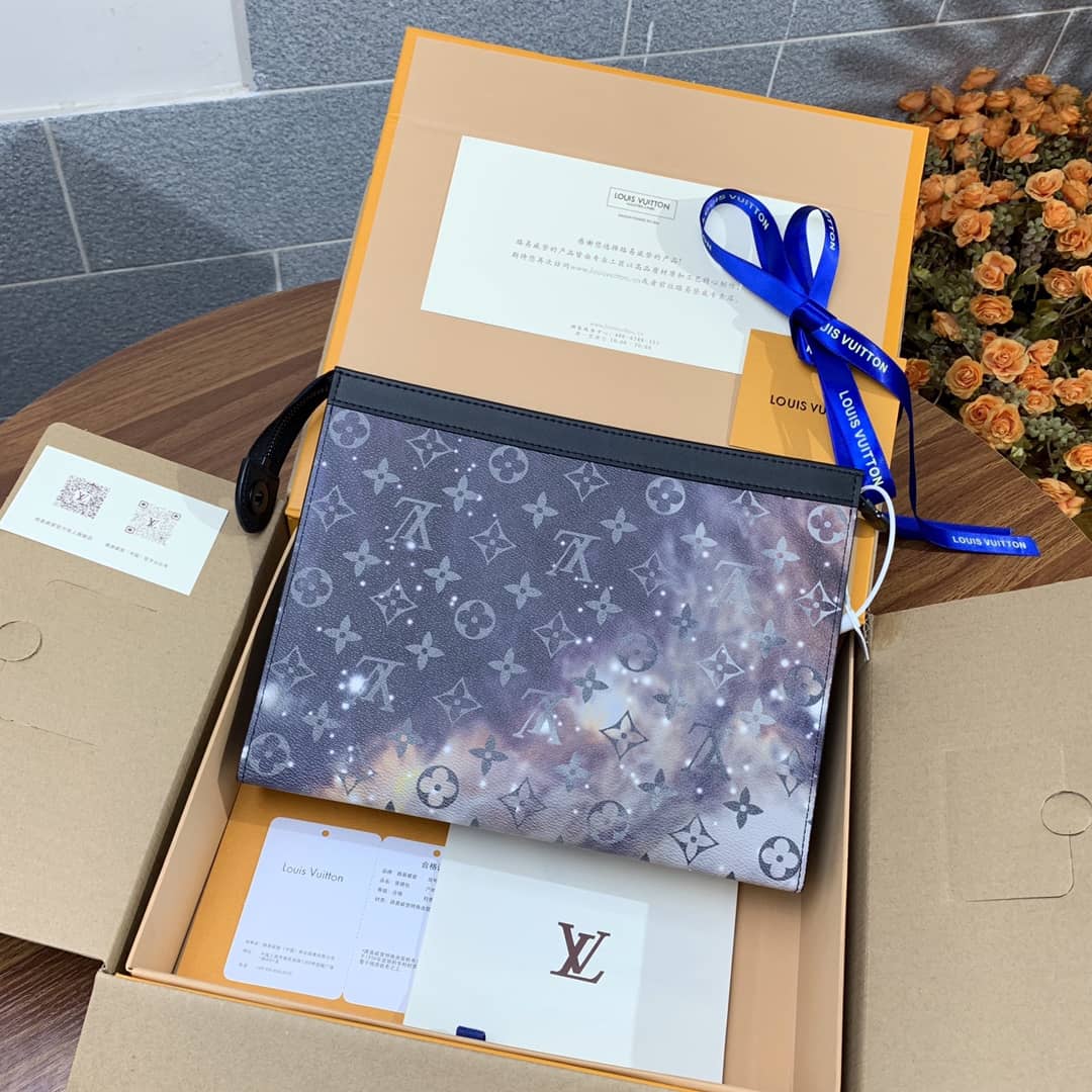 L0vis Vvtt0n Monogram Galaxy Canvas Replica Pochette Voyage Blue M44448