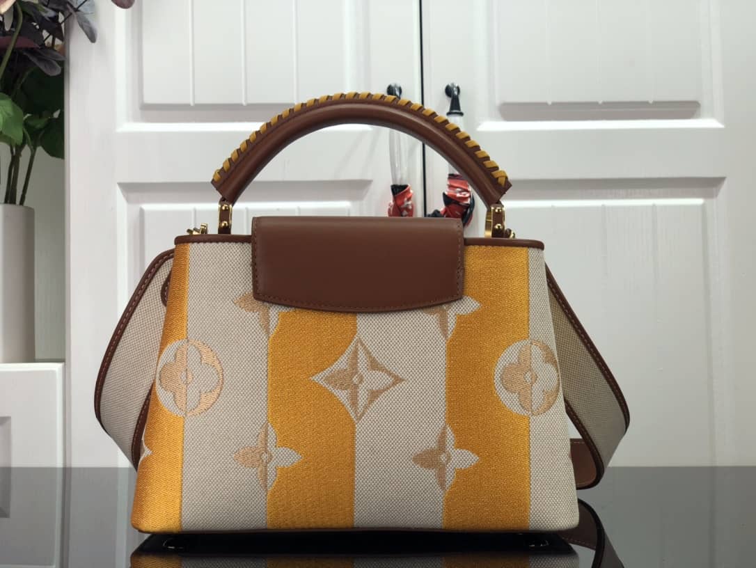 L0vis Vvtt0n Capucines Embroidery Replica Bag Orange M48865