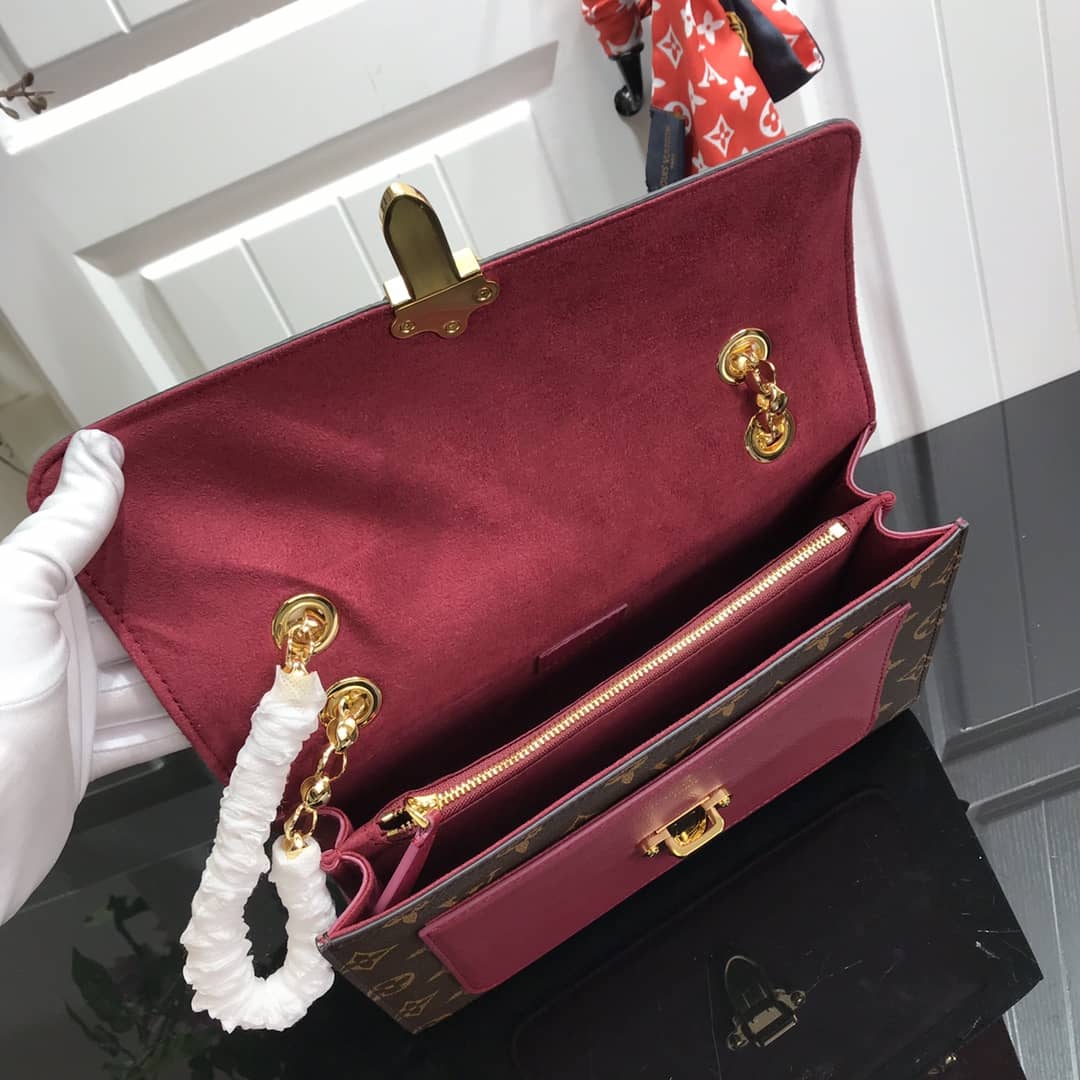 L0vis Vvtt0n Monogram Canvas Victoire Chain Bag Replica Purple M41731