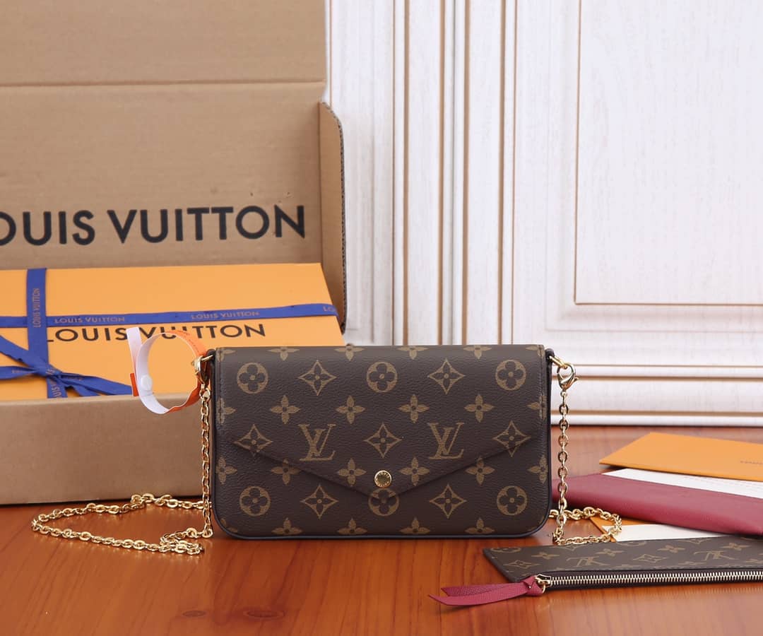 L0vis Vvtt0n Felicie Small Canvas Leather Replica Crossbody Bag M61276