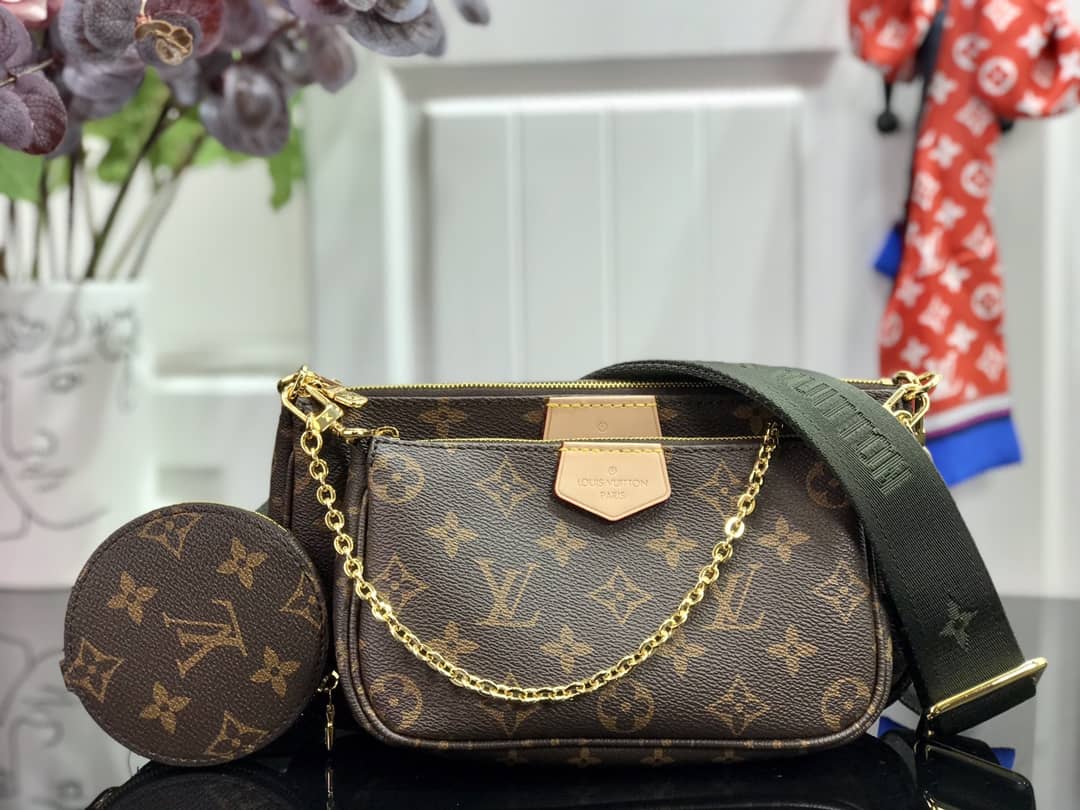L0vis Vvtt0n Monogram Canvas Multi Pochette Replica Green M44823