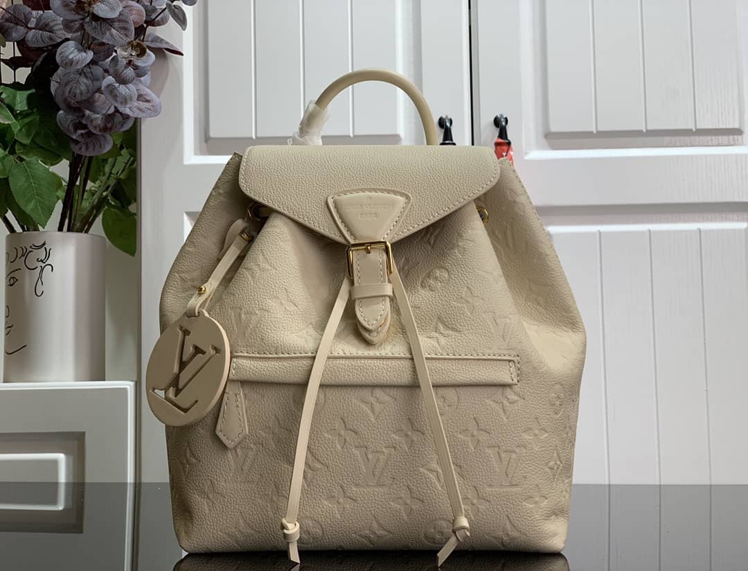 L0vis Vvtt0n Ann Platt Montsouris PM Noir Leather Replica Backpack Beige M45205