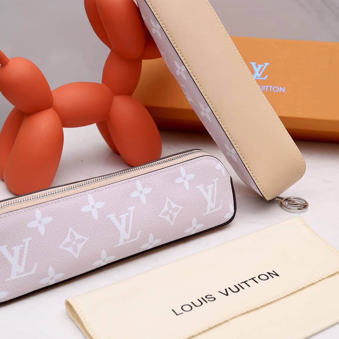 L0vis Vvtt0n Pencil Pouch Elizabeth Monogram Canvas Replica Pink GI0009