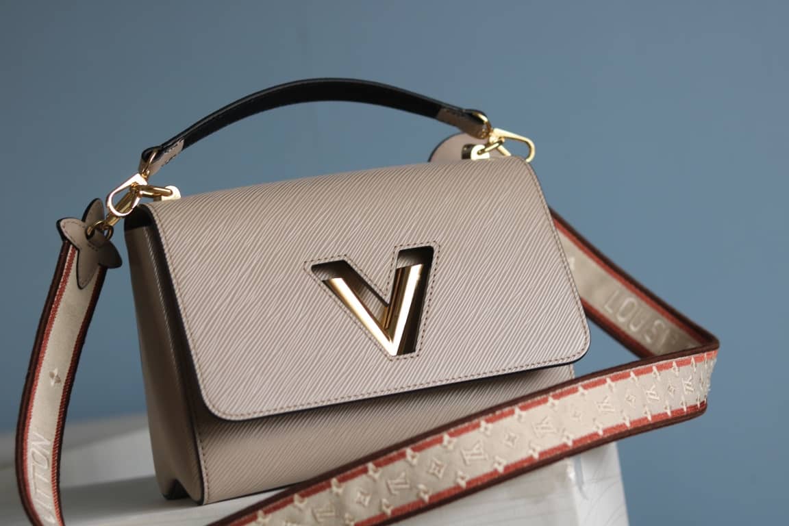 L0vis Vvtt0n Textured Epi Leather Twist Series Bag Gray