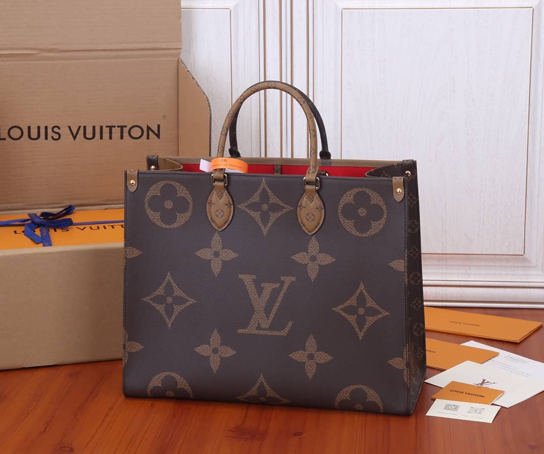 L0vis Vvtt0n Reversible Monogram Onthego 2way Brown Coated Replica Tote