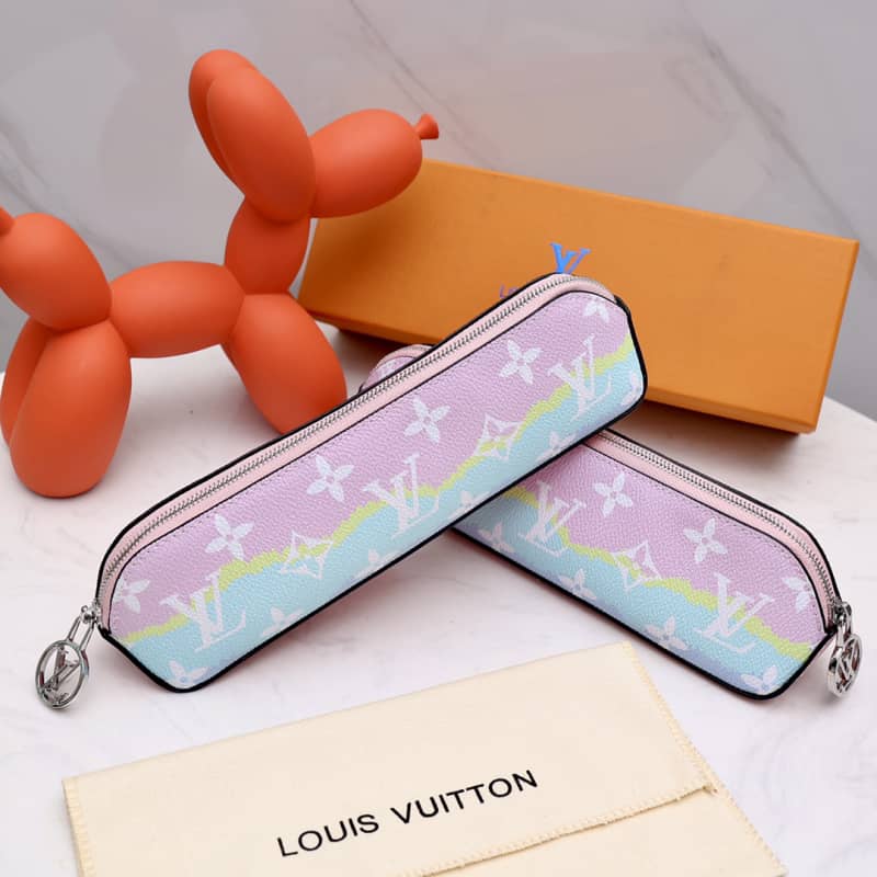 L0vis Vvtt0n Pencil Pouch Elizabeth Monogram Canvas Replica Blue GI0009