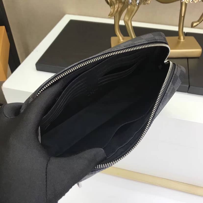 L0vis Vvtt0n Damier Graphite Pochette Kasai Clutch Replica Black N41664