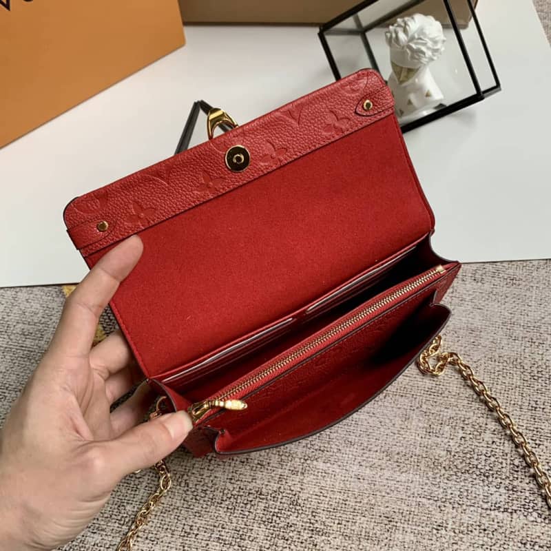 L0vis Vvtt0n Monogram Empreinte Vavin Chain Long Wallet Replica Red M67839