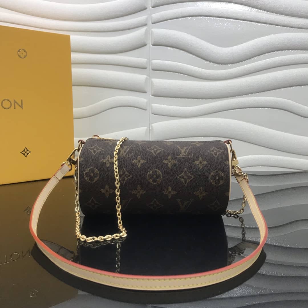 L0vis Vvtt0n Monogram Canvas Mini Round Replica Pochette Brown M40713