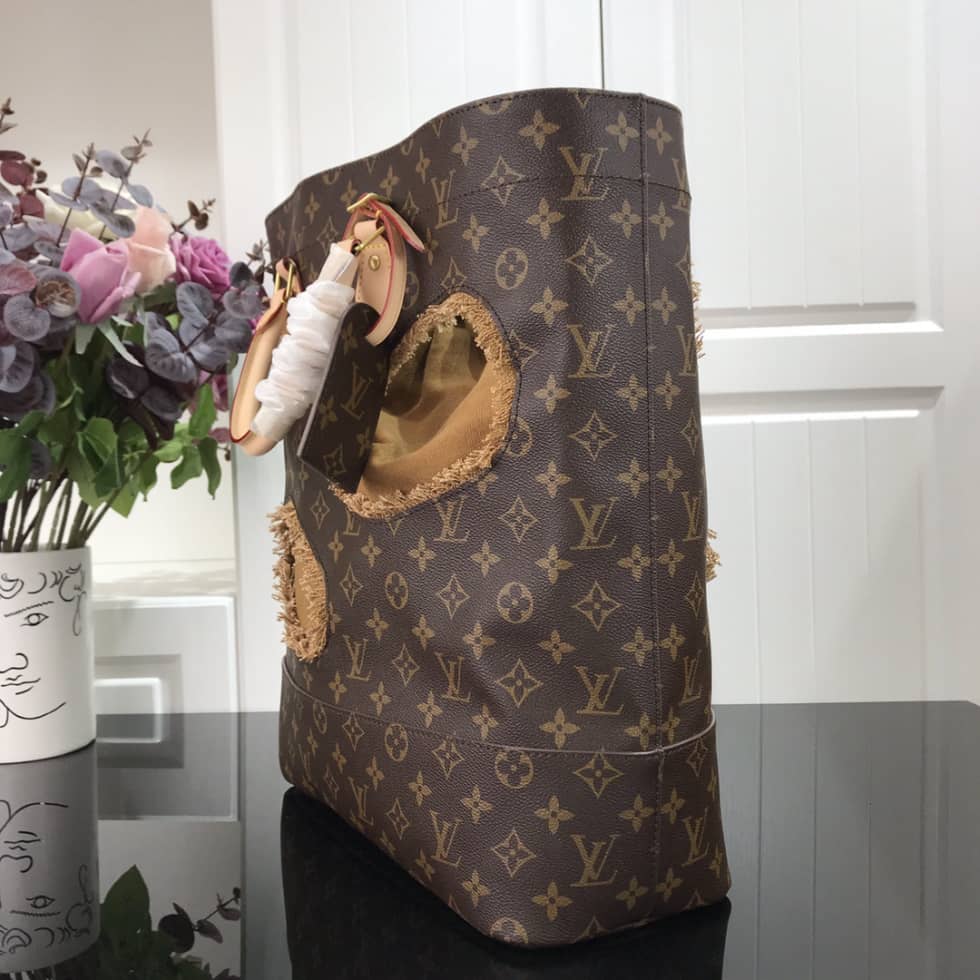 L0vis Vvtt0n Monogram X Comme Des Garons Burned Holes Tote M40011 Replica