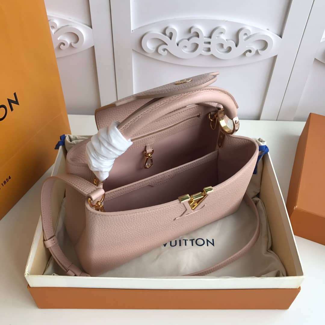 L0vis Vvtt0n Capucines Taurillon Leather BB Bag Replica Pink M52451