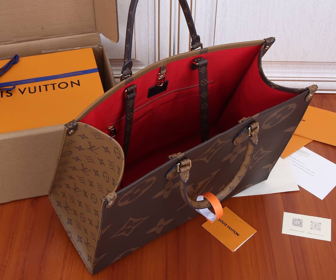 L0vis Vvtt0n Reversible Monogram Onthego 2way Brown Coated Replica Tote