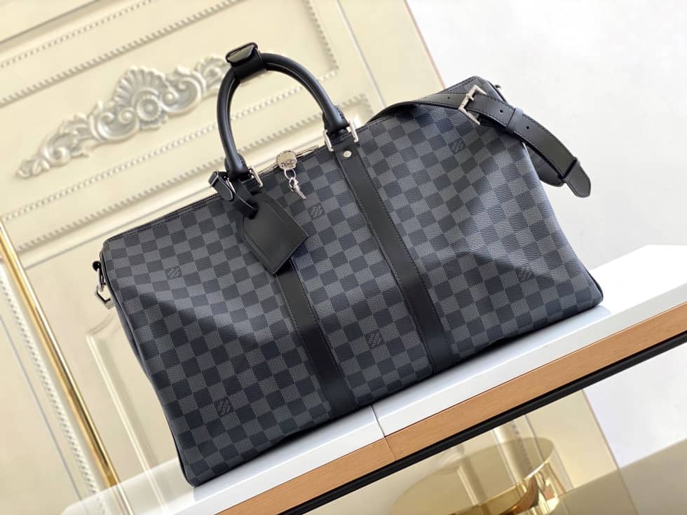 LV Duffle Bag Replica Monogram Keepall Bandouliere 45 Boston Bag Brown M41418